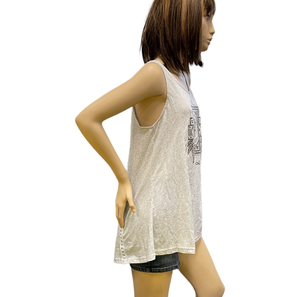 Hard Rock Couture Gray Laced Back Tank Top Black Graphics Size Large - Picture 6 of 10